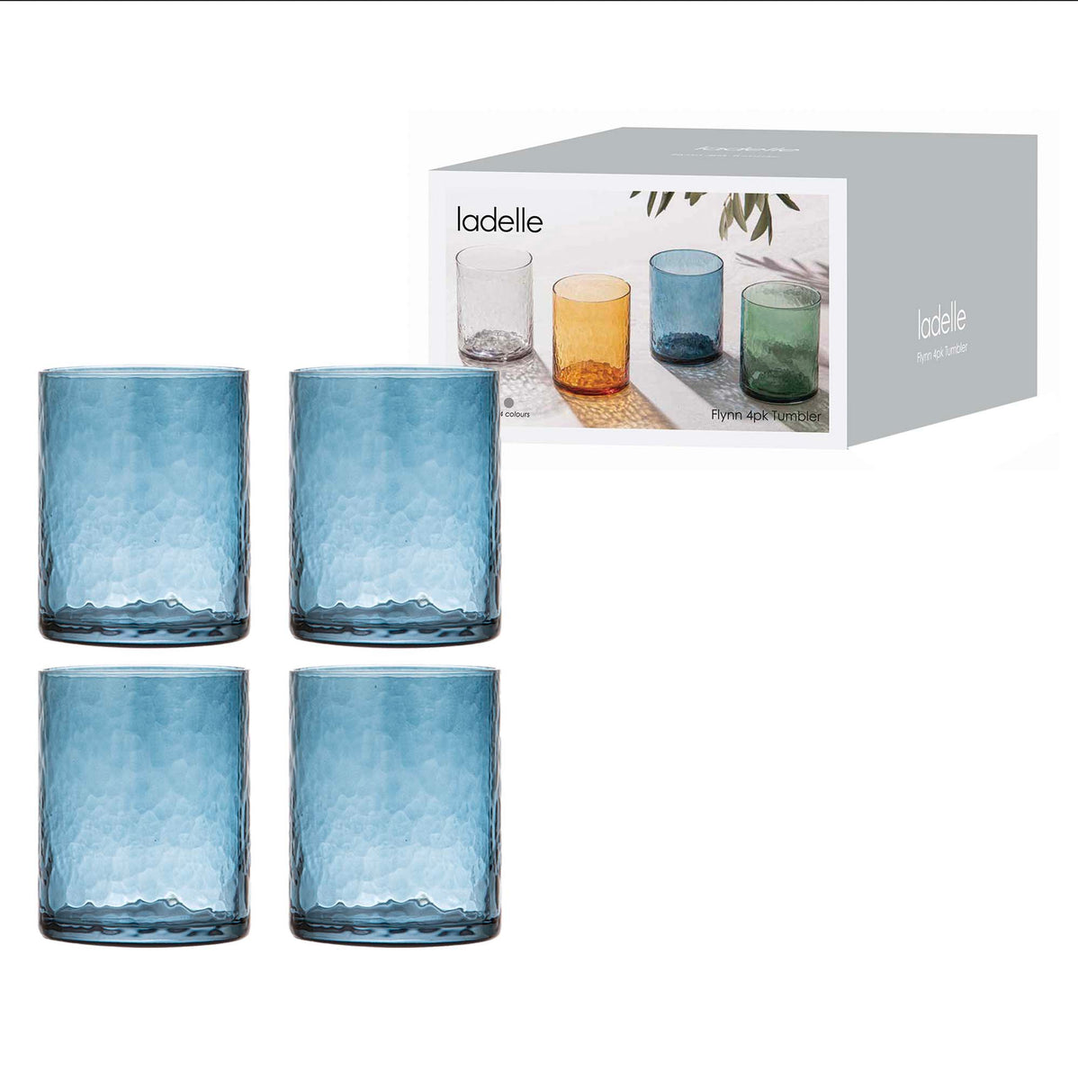 Flynn Blue 4pk Glass Tumbler – Ladelle