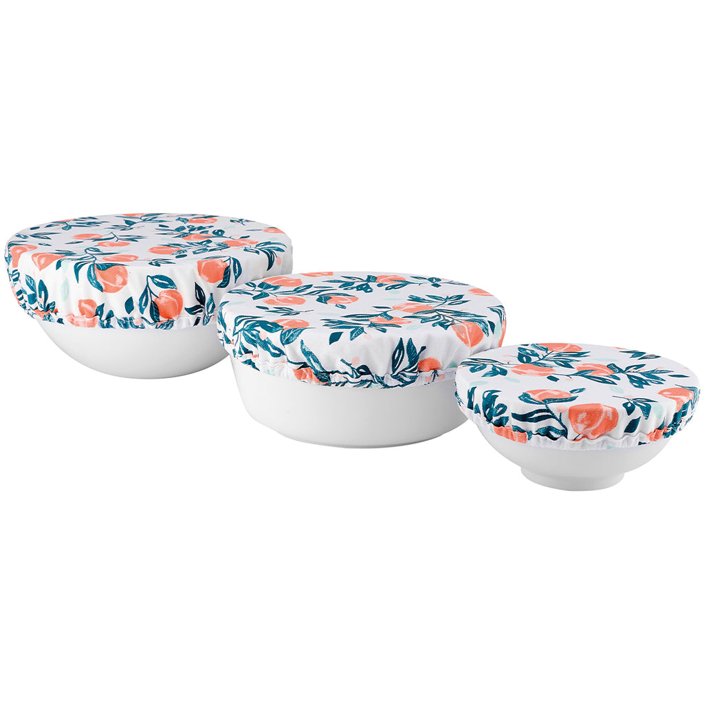 peach floral stretch bowl covers