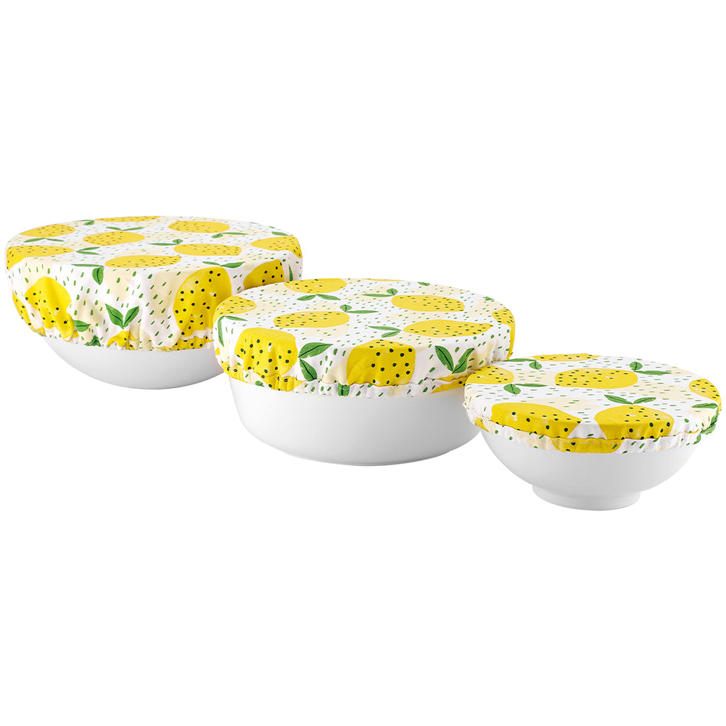 yellow lemon stretch bowl covers