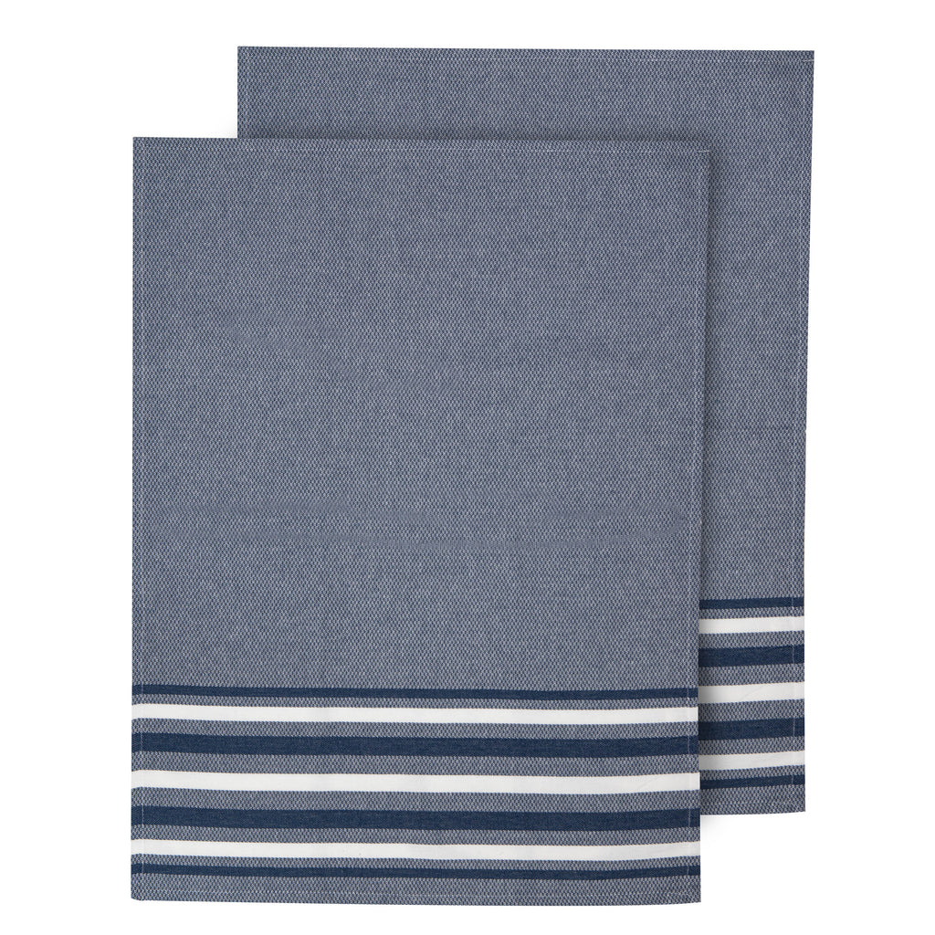 Lennox Stripe Marine 2pk Kitchen Towel
