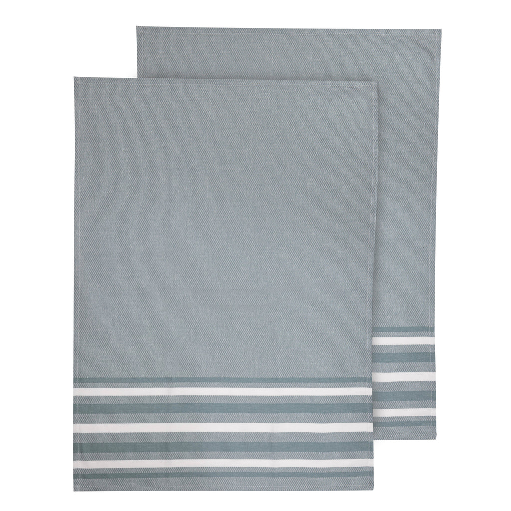 Lennox Stripe Ice Blue 2pk Kitchen Towel
