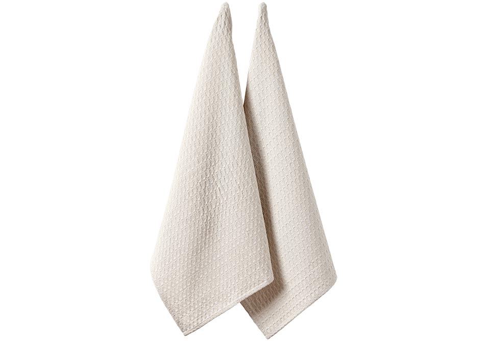 White Eco Recycled 2pk Kitchen Towels