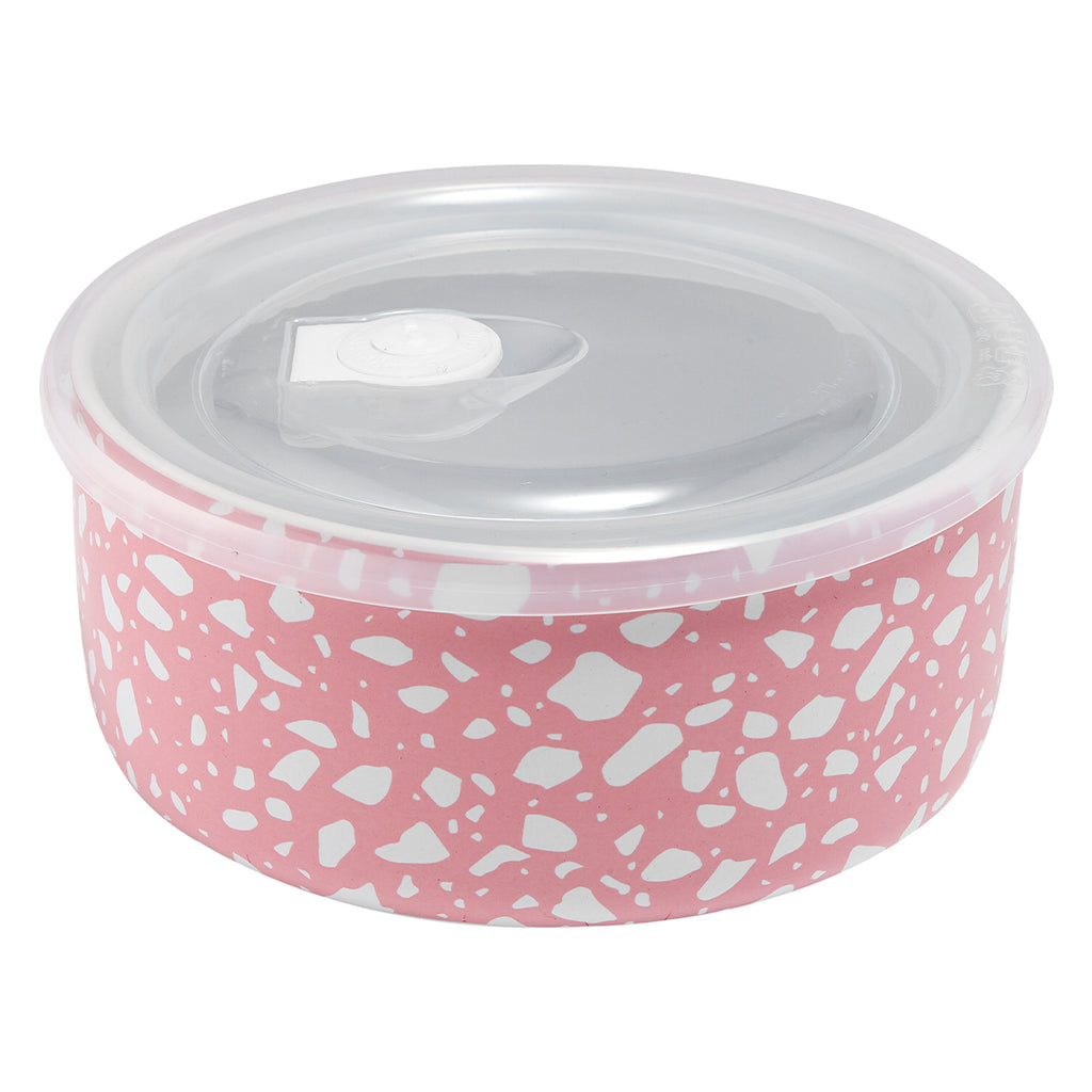pink terrazzo microwave food bowl