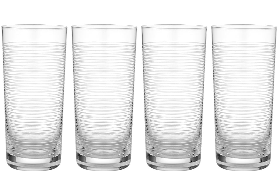Linear Etched Highball Tumblers - Sets of 4