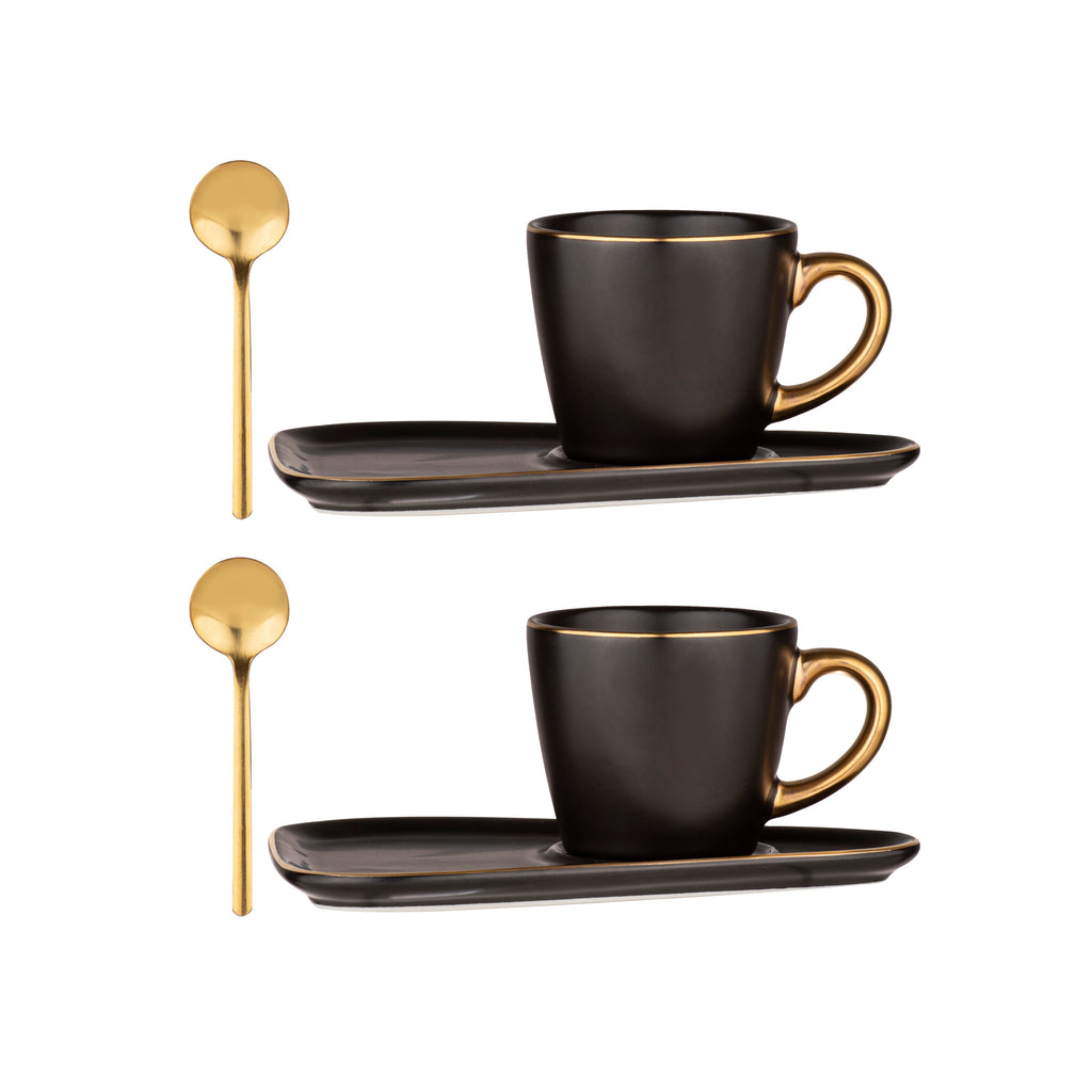 Asteria Espresso Set - Set of 2 - Gold Trim
