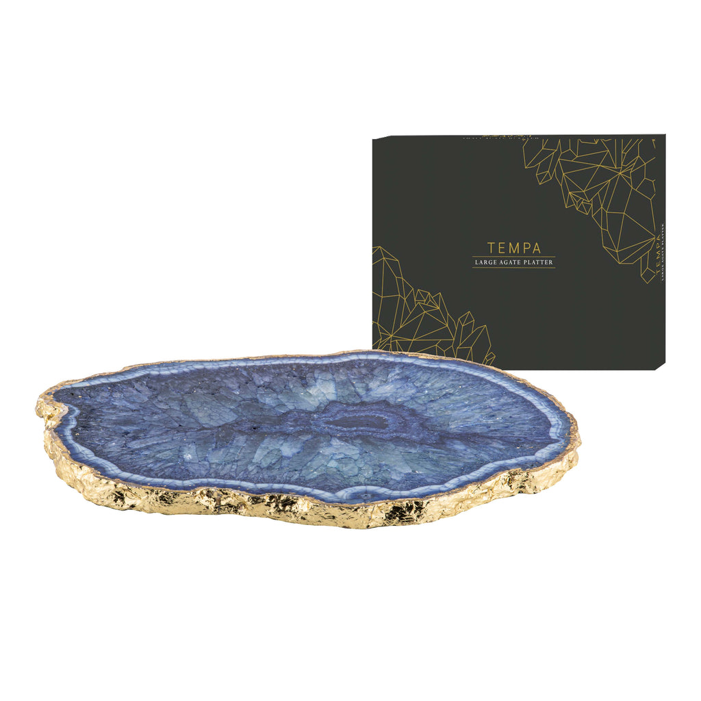 Allira Sapphire Blue Agate Serving Platter